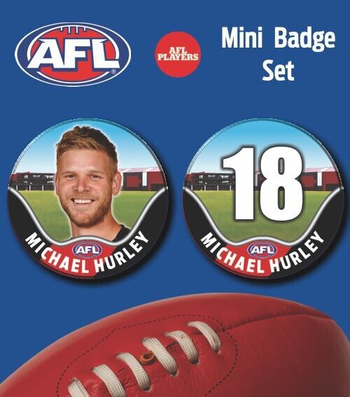 2021 AFL Essendon Mini Player Badge Set - HURLEY, Michael