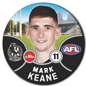 2021 AFL Collingwood Player Badge - KEANE, Mark