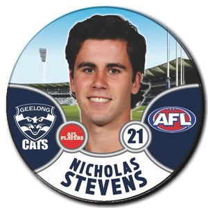 2021 AFL Geelong Player Badge - STEVENS, Nicholas