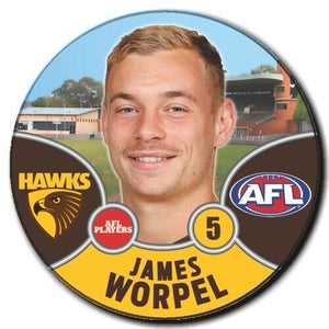 2021 AFL Hawthorn Player Badge - WORPEL, James