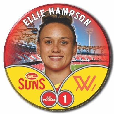 2023 AFLW S7 Gold Coast Suns Player Badge - HAMPSON, Ellie