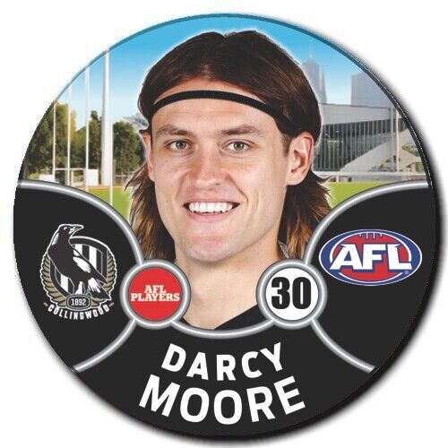 2021 AFL Collingwood Player Badge - MOORE, Darcy