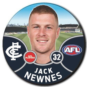 2021 AFL Carlton Player Badge - NEWNES, Jack