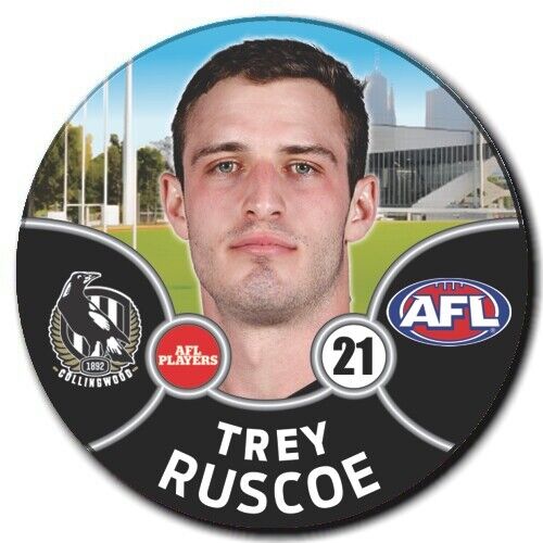 2021 AFL Collingwood Player Badge - RUSCOE, Trey