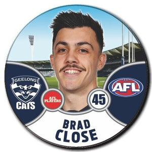 2021 AFL Geelong Player Badge - CLOSE, Brad