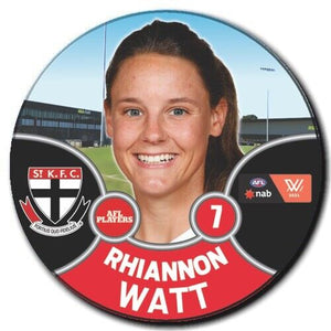 2021 AFLW St. Kilda Player Badge - WATT, Rhiannon