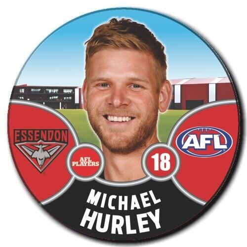 2021 AFL Essendon Bombers Player Badge - HURLEY, Michael