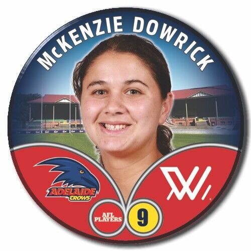 2023 AFLW S7 Adelaide Crows Player Badge - DOWRICK, McKenzie