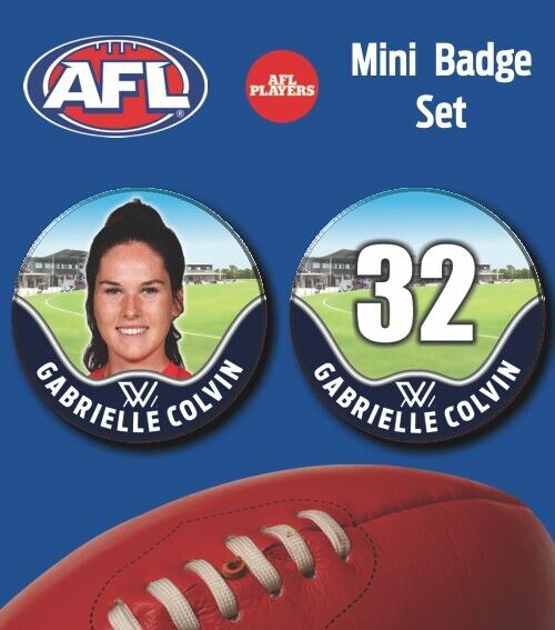 2021 AFLW Melbourne Mini Player Badge Set - COLVIN, Gabrielle