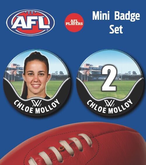 2021 AFLW Collingwood Mini Player Badge Set - MOLLOY, Chloe