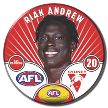 AFL 2026 SYDNEY SWANS Football Club - ANDREW, Riak