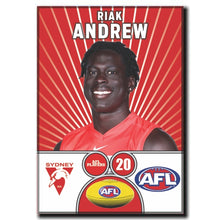 AFL 2026 SYDNEY SWANS Football Club - ANDREW, Riak