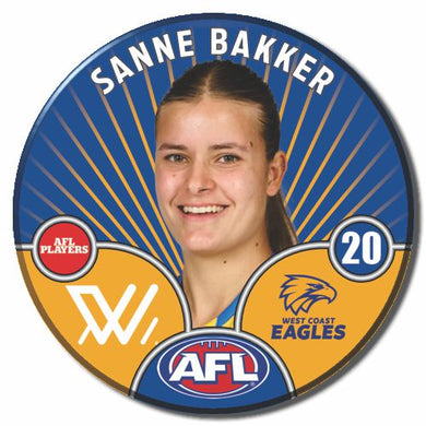 AFLW S10 WEST COAST EAGLES - BAKKER, Sanne