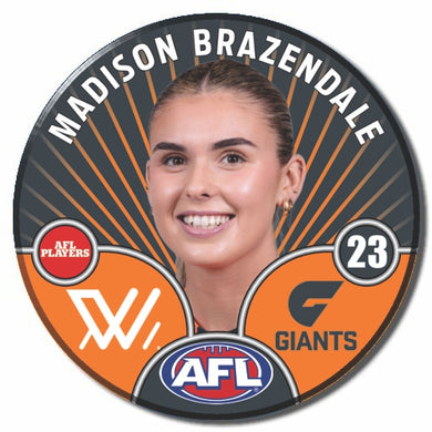 AFLW S10 GWS GIANTS - BRAZENDALE, Madison