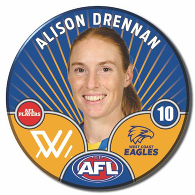 AFLW S10 WEST COAST EAGLES - DRENNAN, Alison