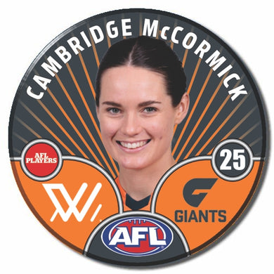 AFLW S10 GWS GIANTS - McCORMICK, Cambridge