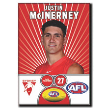 AFL 2026 SYDNEY SWANS Football Club - McINERNEY, Justin