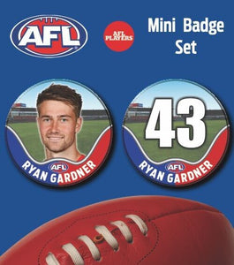 2021 AFL Western Bulldogs Mini Player Badge Set - GARDNER, Ryan