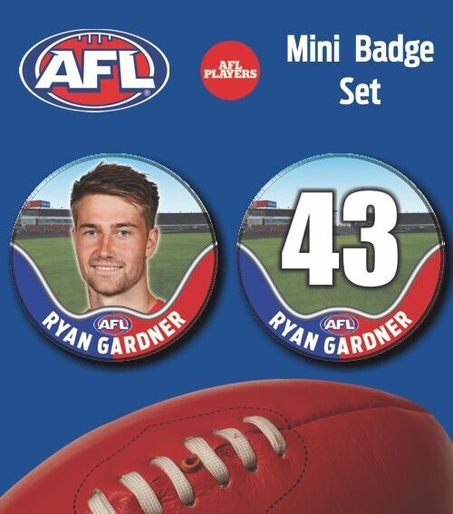 2021 AFL Western Bulldogs Mini Player Badge Set - GARDNER, Ryan