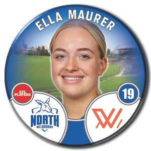 2022 AFLW North Melbourne Player Badge - MAURER, Ella