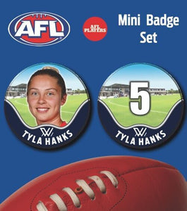 2021 AFLW Melbourne Mini Player Badge Set - HANKS, Tyla