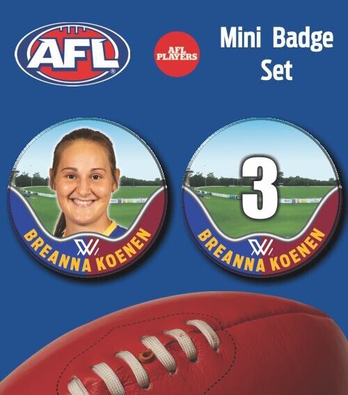 2021 AFLW Brisbane Mini Player Badge Set - KOENEN, Breanna