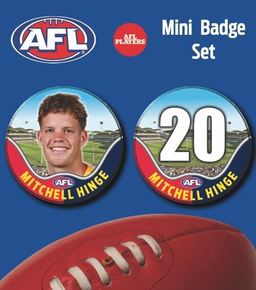 2021 AFL Adelaide Mini Player Badge Set - HINGE, Mitchell