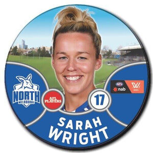 2021 AFLW North Melbourne Player Badge - WRIGHT, Sarah