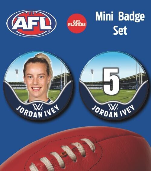 2021 AFLW Geelong Mini Player Badge Set - IVEY, Jordan
