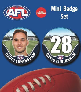 2021 AFL Carlton Mini Player Badge Set - CUNINGHAM, David