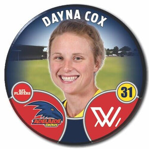 2022 AFLW Adelaide Player Badge - COX, Dayna