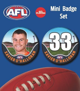 2021 AFL GWS Mini Player Badge Set - O'HALLORAN, Xavier