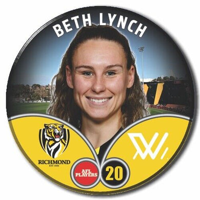 2023 AFLW S7 Richmond Player Badge - LYNCH, Beth