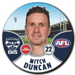 2021 AFL Geelong Player Badge - DUNCAN, Mitch