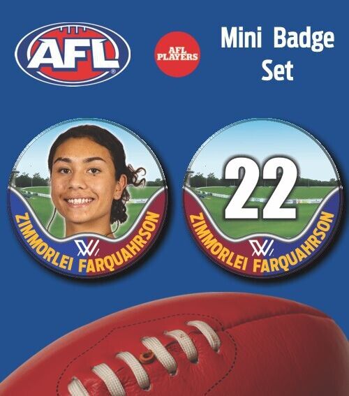 2021 AFLW Brisbane Mini Player Badge Set - FARQUAHRSON, Zimmorlei