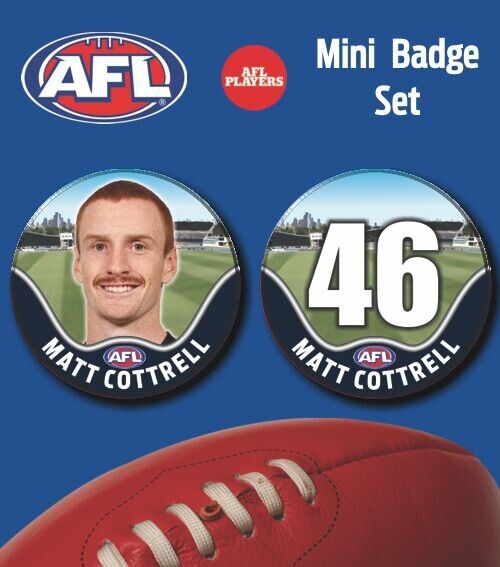 2021 AFL Carlton Mini Player Badge Set - COTTRELL, Matt