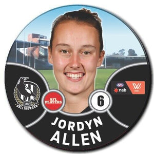 2021 AFLW Collingwood Player Badge - ALLEN, Jordyn