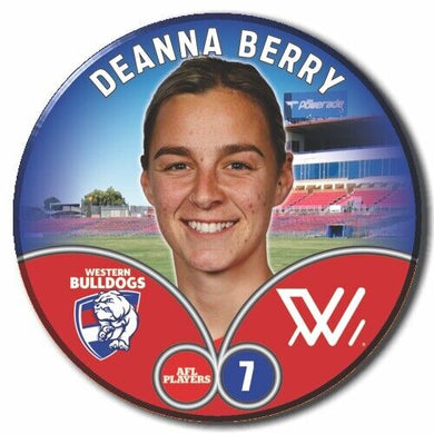 2023 AFLW S7 Western Bulldogs Player Badge - BERRY, Deanna