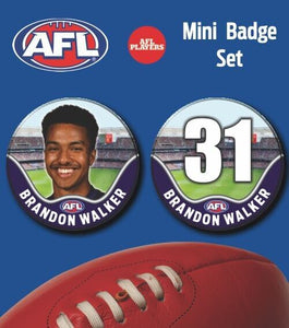 2021 AFL Fremantle Mini Player Badge Set - WALKER, Brandon