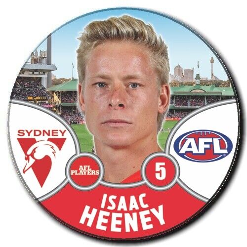 2021 AFL Sydney Swans Player Badge - HEENEY, Isaac