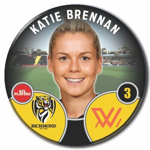 2022 AFLW Richmond Player Badge - BRENNAN, Katie