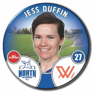 2022 AFLW North Melbourne Player Badge - DUFFIN, Jess