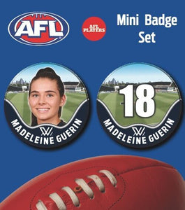 2021 AFLW Carlton Mini Player Badge Set - GUERIN, Madeleine