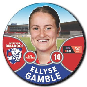 2021 AFLW Western Bulldogs Player Badge - GAMBLE, Ellyse