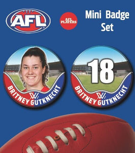 2021 AFLW Western Bulldogs Mini Player Badge Set - GUTKNECHT, Britney
