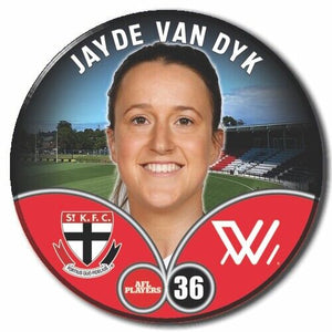 2023 AFLW S7 St Kilda Player Badge - VAN DYK, Jayde