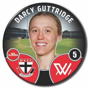 2022 AFLW St Kilda Player Badge - GUTTRIDGE, Darcy