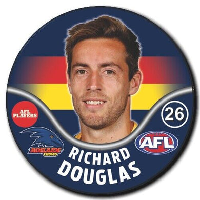 2019 AFL Adelaide Crows Player Badge - DOUGLAS, Richard