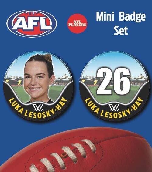 2021 AFLW Richmond Mini Player Badge Set - LESOSKY-HAY, Luka