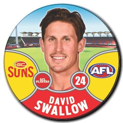2021 AFL Gold Coast Player Badge - SWALLOW, David